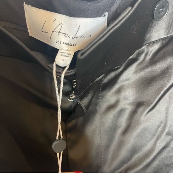 L’Academie Revolve  black satin cargo pants Small new - Picture 8 of 9